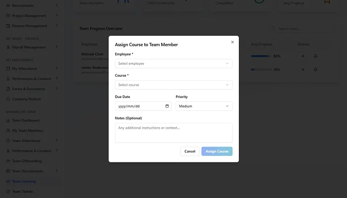 Learning management screenshot 4