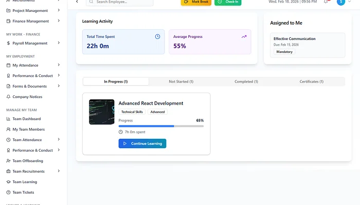 Learning management screenshot 5