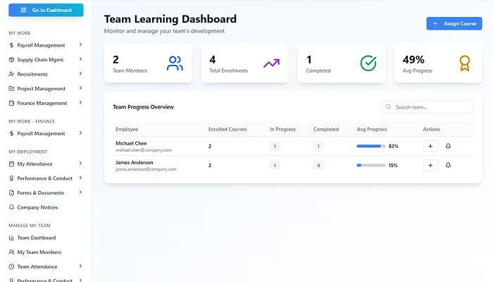 Learning management screenshot 6