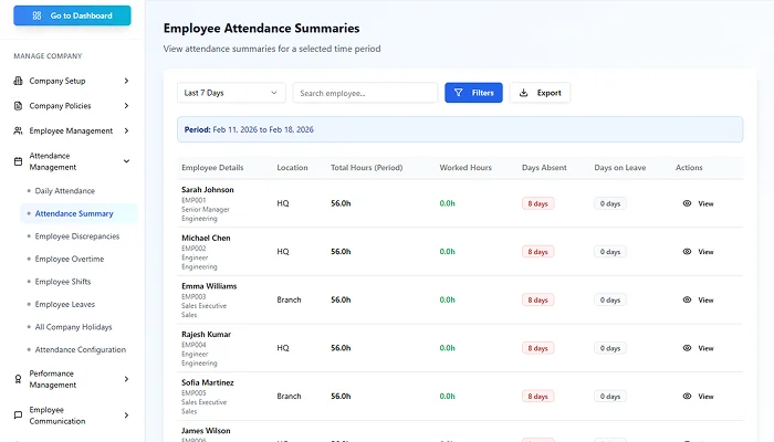 Attendance management screenshot 3