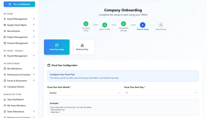 Company setup screenshot 4