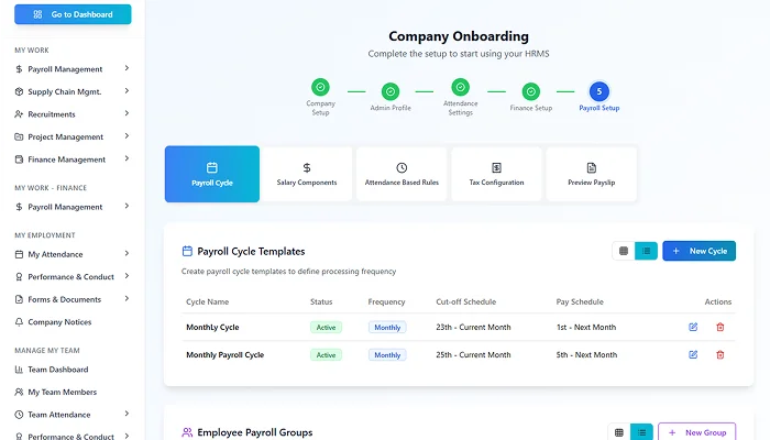 Company setup screenshot 5