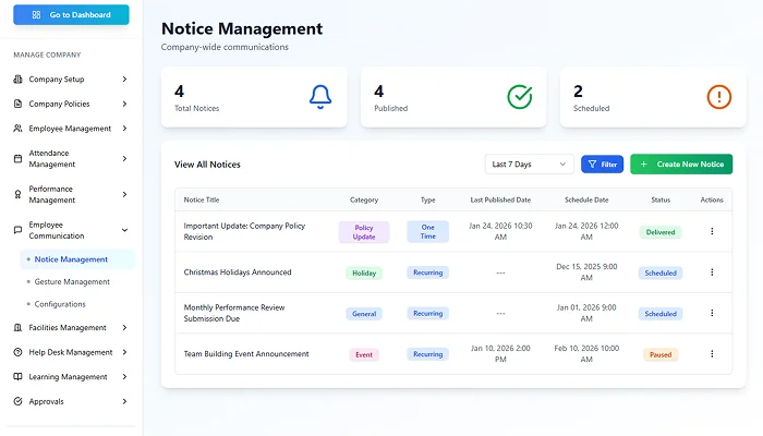 Employee communication screenshot 1
