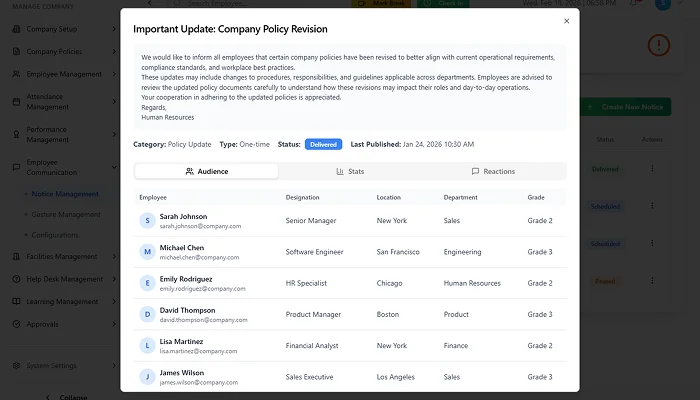 Employee communication screenshot 3