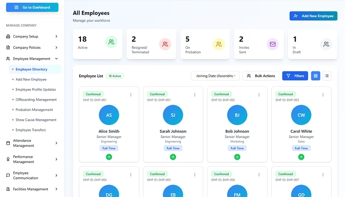 Employee management screenshot 1