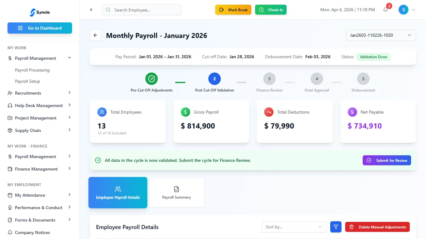 Payroll management screenshot 2