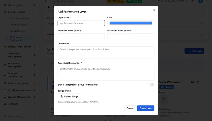 Performance management screenshot 2