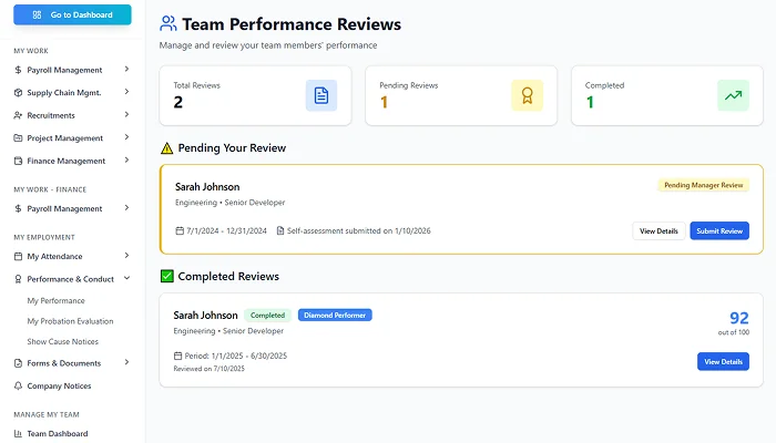 Performance management screenshot 5