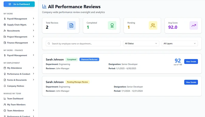 Performance management screenshot 6
