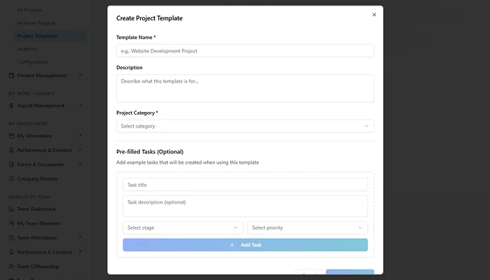 Project management screenshot 5