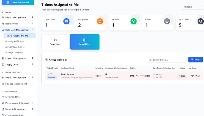 Helpdesk and ticketing screenshot 2