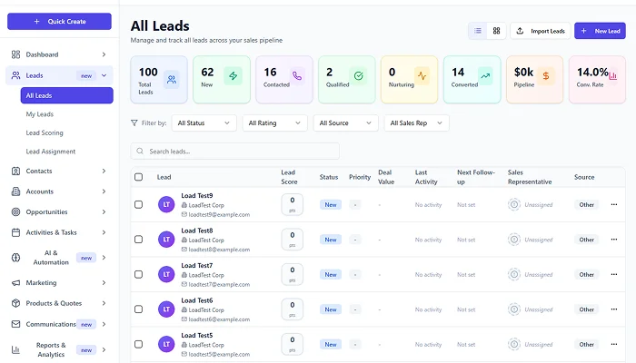 Sales CRM screenshot 2