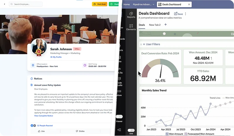 Synclo vs Zoho comparison — Zoho 1